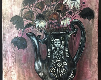 Gothic Expressionism Still Life Dark Floral Grief Fine Art Original PRINT 16x20