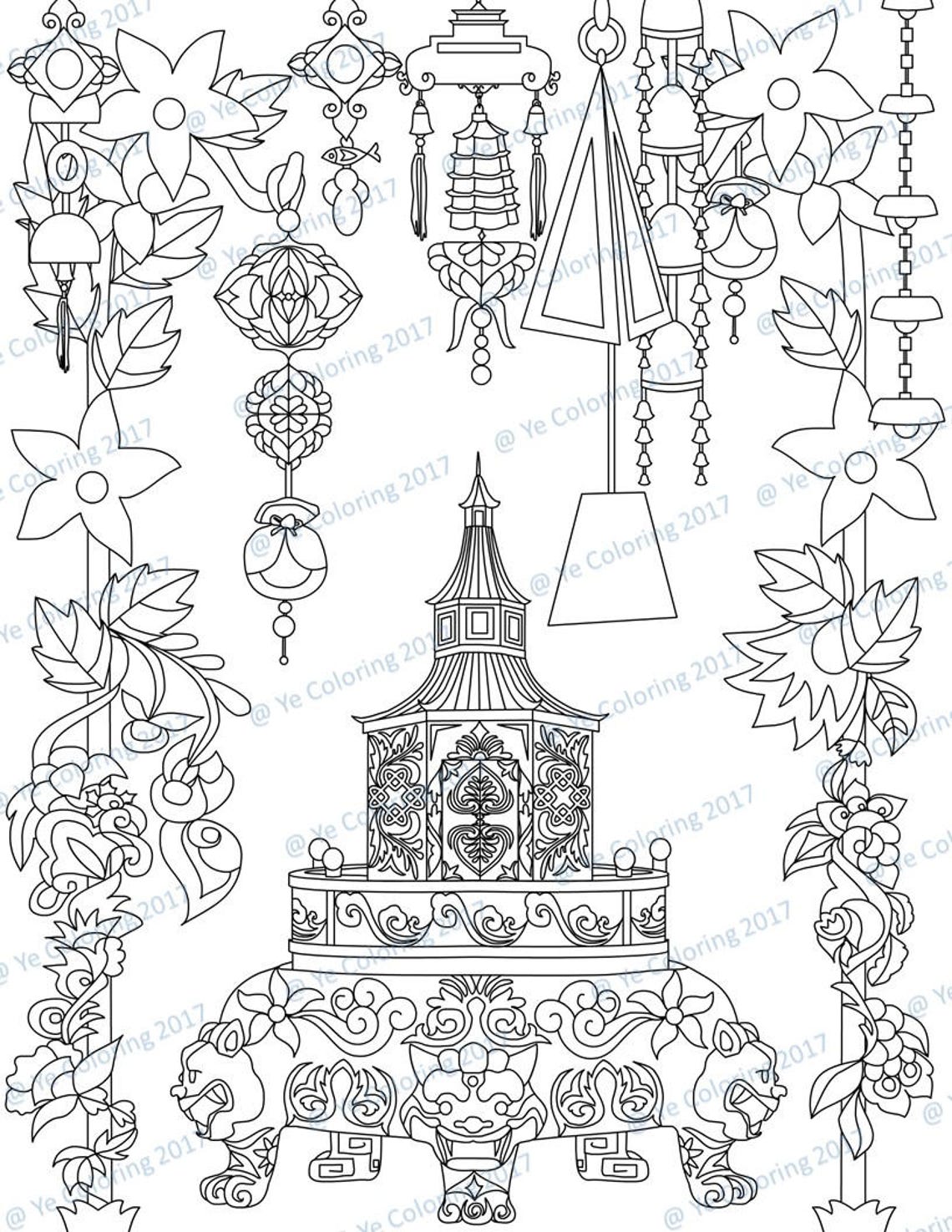 Antique Coloring Page Printable File - Etsy