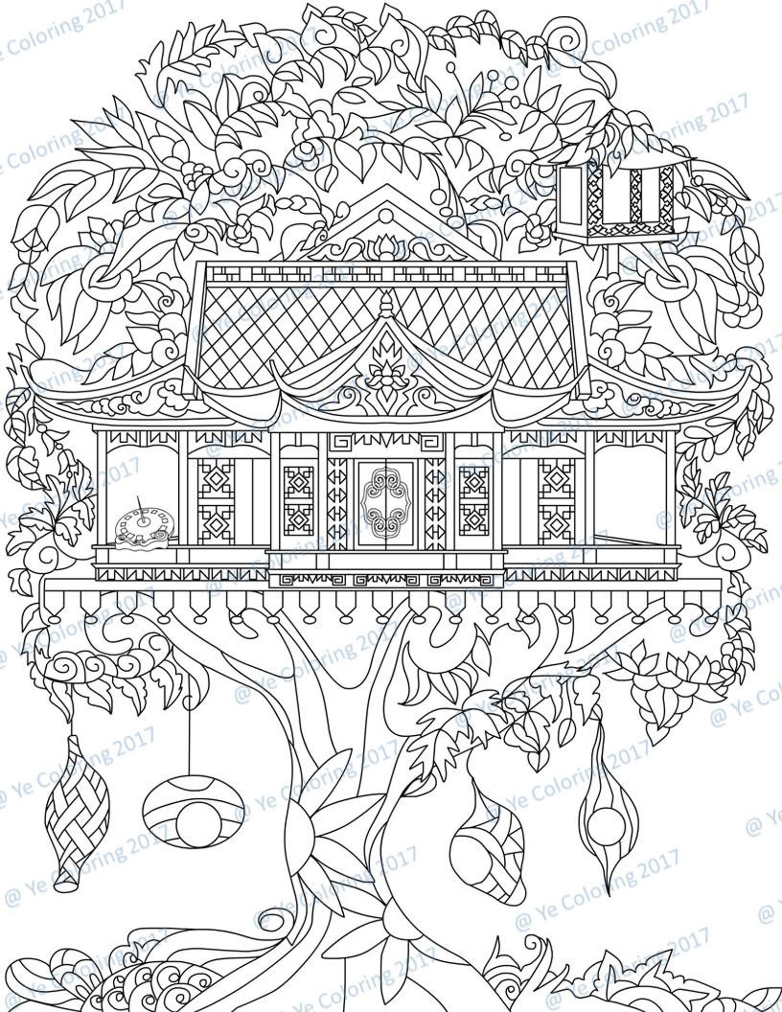 Free Tree House Coloring Pages Coloring Home Tree House Coloring 