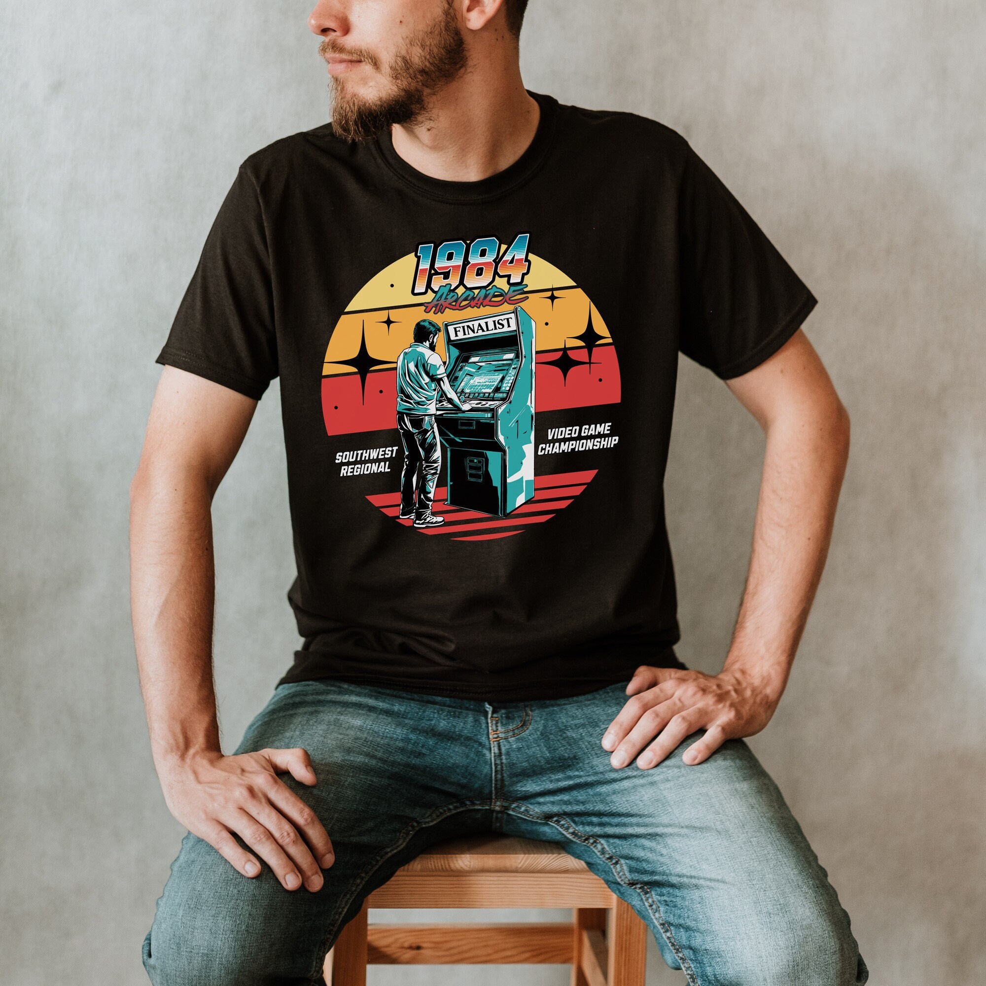Retro 80s Miami Regular Logo T Shirt - New Frontier Esports