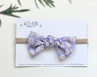 Bow Headband // Purple Daisy