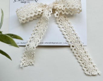 Bow Clip // Cream Lace