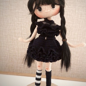 Witch doll for sale, Amigurumi finished Wednesday inspired doll, Crochet doll for sale, Granddaughter gift idea, Handmade stuffed doll