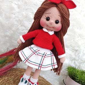 Christmas gift Amigurumi finished doll for sale, Granddaughter gift, Personalized gift, Handmade Birthday Gift for her, Crochet stuffed doll