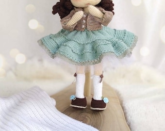 Muñeca princesa a la venta, regalo de Navidad, muñeca amigurumi terminada, regalo para nieta, muñeca hecha a mano con vestido, muñeca de ganchillo para la mejor amiga