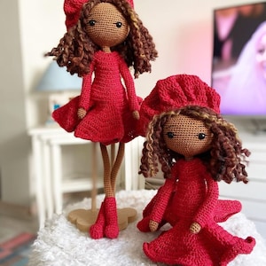 Crochet black doll for sale, Handmade Princess doll, Granddaughter gift, Handmade doll, Birthday gift for her, Vintage style doll for her