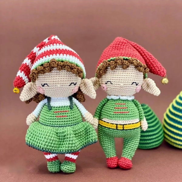 Crochet elf doll for sale , Little Santa helper, Stuffed Elf plushie, Christmas gift items, Granddaughter gift, Amigurumi finished elf doll,