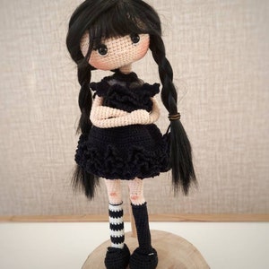 Crochet doll for sale, Crochet black witch Amigurumi finished doll,  Granddaughter gift, Handmade Birthday gift,