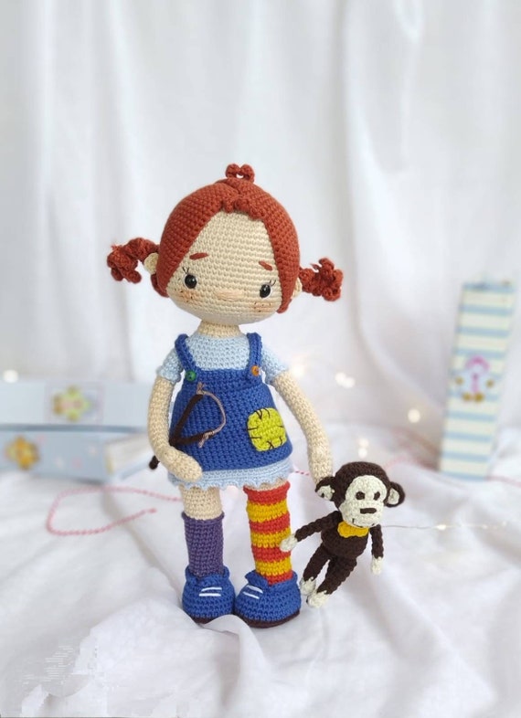 Crochet Pippi Doll for Sale Amigurumi Finished Pippi Doll Monkey