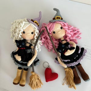 Crochet witch doll for sale, Handmade Halloween gift, Amigurumi finished witch doll, Granddaughter gift, Halloween Spooky doll for sale