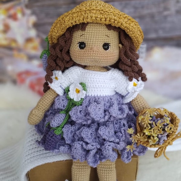 Crochet doll for sale, Granddaughter gift idea, Amigurumi finished doll in clothes, Birthday gift Snowflake doll, Babyshower gift,