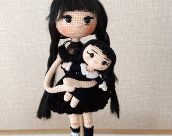 Wednesday doll for sale, Wednesday key chain, Enid doll, Granddaughter gift, Easter gift, Amigurumi Wednesday doll , Birthday gift,