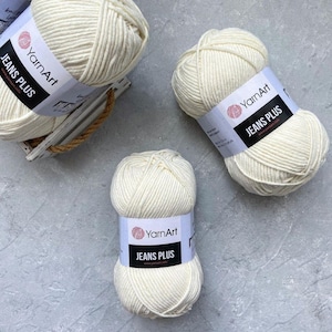 YarnArt Jeans - Hilo Deportivo 55% Algodón, 45% Acrílico, 1 Madeja/bola