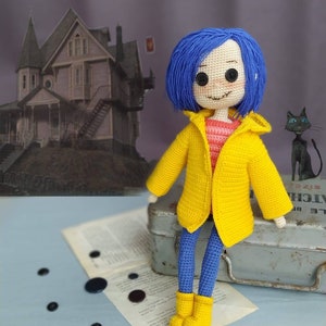 Caroline doll for sale for Halloween gift, Crochet Caroline inspired doll, Amigurumi doll, Granddaughter gift, Gothic style doll