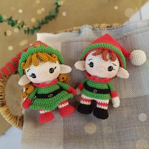 Poupée elfe au crochet à vendre, assistant du petit père Noël, peluche elfe en peluche, articles cadeaux de Noël, cadeau petite-fille, poupée elfe finie Amigurumi,