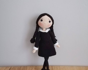 Handmade Black  doll for sale, Amigurumi finished doll, Crochet stuffed doll,  Granddaughter gift, Birthday gift