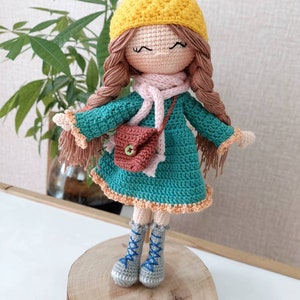 Crochet doll for sale, Granddaughter gift idea, Amigurumi finished doll in clothes, Birthday gift Snowflake doll, Babyshower gift, image 10