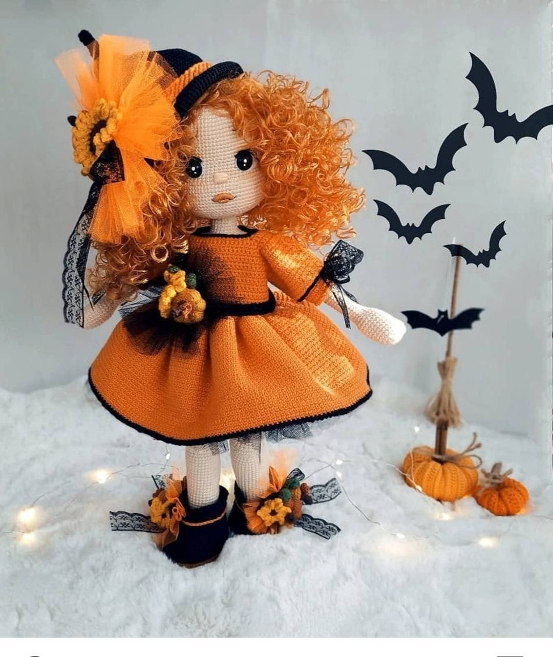 Halloween 15 Inch Witch Doll for Sale, Halloween Gift Idea, Pumpkin Doll, Granddaughter Gift ...