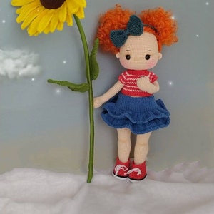 Crochet doll for sale, Amigurumi finished doll, Princess doll, Granddaughter gift, Birthday Gift,  City girl, Handmade Babyshower gift