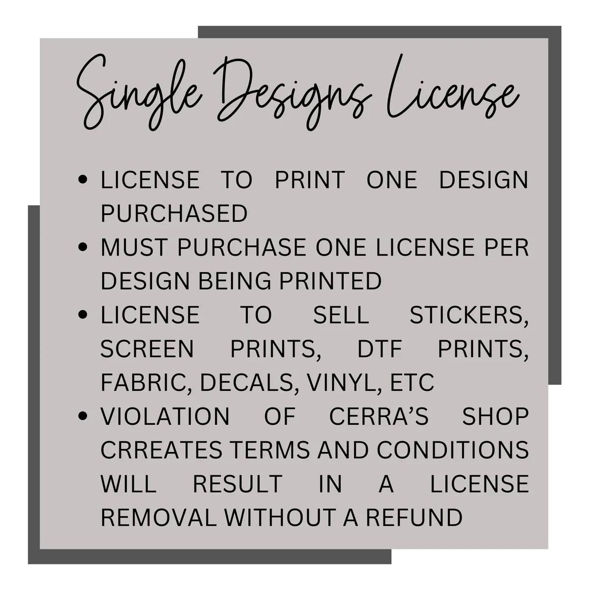 Single design license
