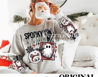 Spooky and merry with sleeves PNG, christmas