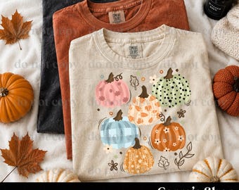 Patterned Pumpkins, trendy fall, autumn, Halloween digital file, png