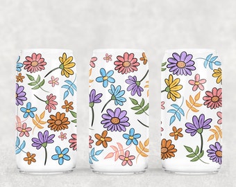 Spring Florals Tumbler Wrap | Libby Glass Wrap | Sublimation Wrap