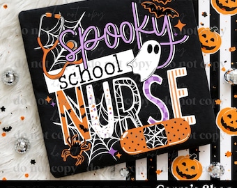 Spooky School Nurse Halloween PNG (Digital File)
