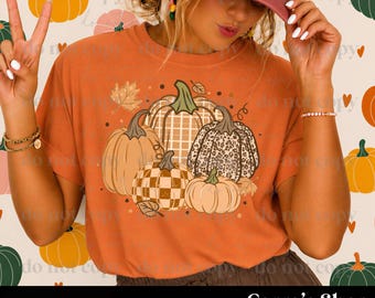 Patterned Pumpkins, trendy fall, autumn, Halloween digital file, png