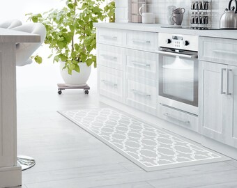 AYLA Art Mat, Grey Vinyl Protective Mat, Tile Design, Waterproof Floor Mat, Vinyl Area Rug, Home Ideas, Bathroom, Kitchen