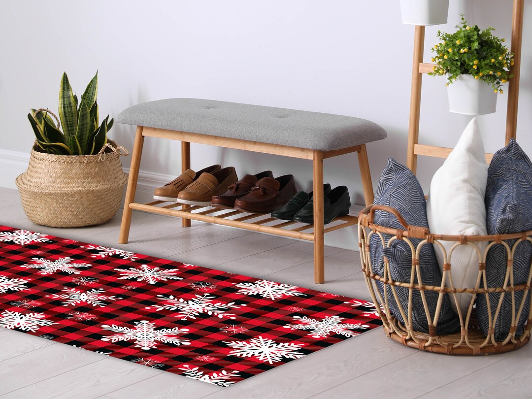 CHECKERED Art Mat, Red Vinyl Protective Mat, Christmas Decoration ...