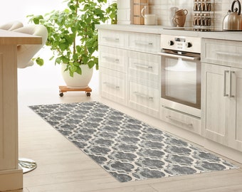 DARIEN Art Mat, Grey Vinyl Protective Mat, Tile Design, Waterproof Floor Mat, Vinyl Area Rug, Home Ideas, Bathroom, Kitchen