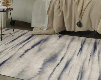 NAZ Art Mat, Grey/Blue Vinyl Protective Mat, Persian/Turkish Design, Waterproof Floor Mat, Vinyl Area Rug, Home Ideas, Bathroom, Kitchen