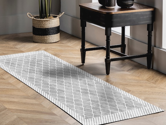 HUGO Art Mat, Grey Vinyl Protective Mat, Morrocan Design, Waterproof Floor  Mat, Vinyl Area Rug, Home Ideas, Bathroom, Kitchen -  Singapore