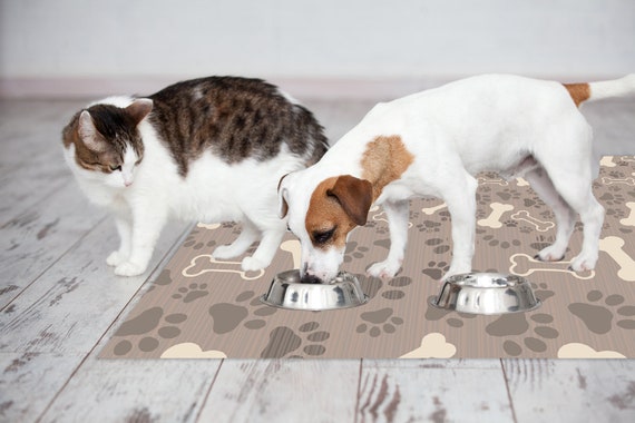 BUDDY Art Mat, Pet Feeding/play Vinyl Protective Mat, Dog Bone Design, Waterproof  Floor Mat, Vinyl Area Rug, Home Ideas, Bathroom, Kitchen 