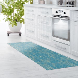 MICHOL Art Mat, Blue Vinyl Protective Mat, Blur Design, Waterproof Floor Mat, Vinyl Area Rug, Home Ideas, Bathroom, Kitchen