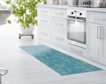 MICHOL Art Mat, Blue Vinyl Protective Mat, Blur Design, Waterproof Floor Mat, Vinyl Area Rug, Home Ideas, Bathroom, Kitchen