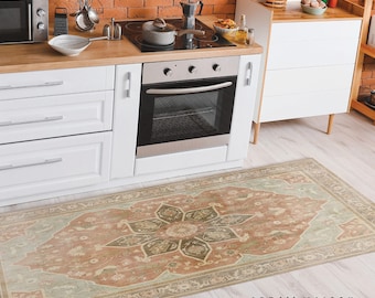 MATALI Art Mat, Red/Brown Vinyl Protective Mat, Persian/Turkish Design, Waterproof Floor Mat, Vinyl Area Rug, Home Ideas, Bathroom, Kitchen