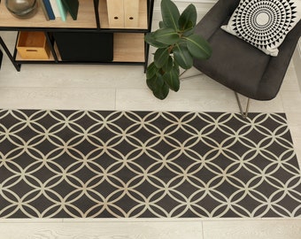 FARO Art Mat, Black/Dark Grey Vinyl Protective Mat, Tile Design, Waterproof Floor Mat, Vinyl Area Rug, Home Ideas, Bathroom, Kitchen