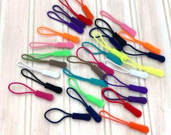 Jeu de 30 tirettes avec cordon pour fermeture à glissière