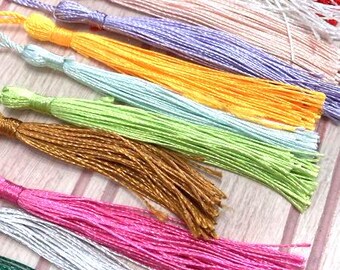 Silky bookmark tassel 5" set of 40 assorted