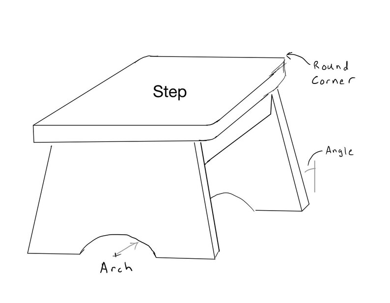 Handmade Hard Maple Step Stool: Solid Wood Kitchen Step (6 or 8 Inch ...