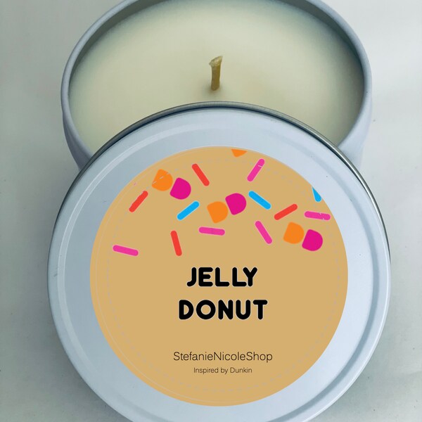 Jelly Donut - Inspirado em Dunkin - Velas Dunkin - 8 onças.