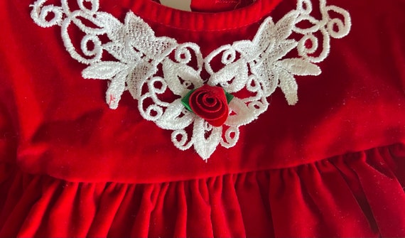 Vintage Red Velvet Allison Ann Baby Dress Size 6-… - image 6