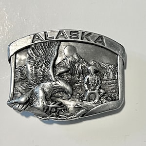 Vintage Alaska Belt Buckle  1984