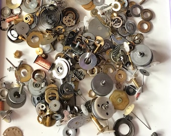 Vintage Watch and clock parts and pieces 530 grams 1 lb +