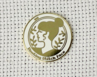 Point de repos Face Or Jaune Aiguille Magnétique Minder | Broderie Rose ou Cuivre - Point de Croix Repos Bitch Face Drôle RBF Aiguilleur
