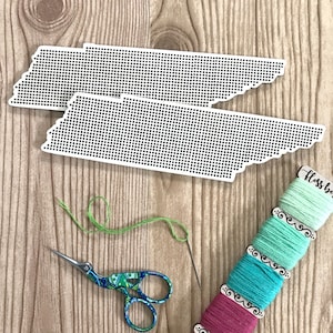 Stitchable Houten Tennessee Staten Silhouet | Kruissteek & Borduurwerk United Perforated Wood Map | Vrijwilliger Staat Multiplex Needlepoint