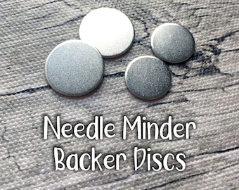 Replacement Needle Minder Backer Discs - Set of Four | Unbreakable Steel Needleminder Magnet Alternative | Non Toxic- Solid Metal Washers