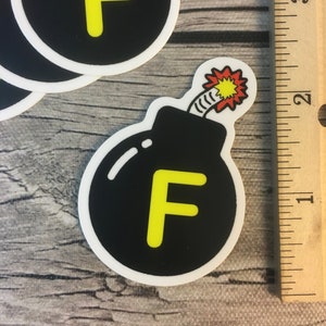 F-Bomb Laptop Flask Stickers | F Bomb Vinyl Stickers | Snarky Sarcastic en Rude Adhesive Self Stick VSCO Labels